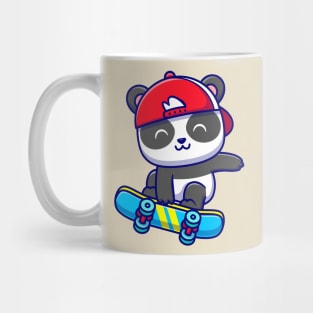 Cute Panda Playing Skateboard Cartoon Mug